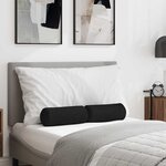 vidaXL Coussins d'accent 2 Pièces Noir Ø 15 x 40 cm tissu