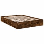 vidaXL Cadre de lit avec tiroirs sans matelas chêne fumé 160x200 cm