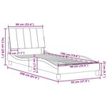 vidaXL Cadre de lit sans matelas Hanko marron foncé 90x190 cm tissu