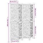vidaXL Cloison de séparation 4 panneaux blanc bois de paulownia massif