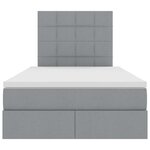 vidaXL Lit avec rangement et LED Gris clair 120 x 200 cm Polyester