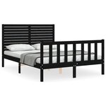 vidaXL Cadre de lit sans matelas noir 140x190 cm bois de pin massif