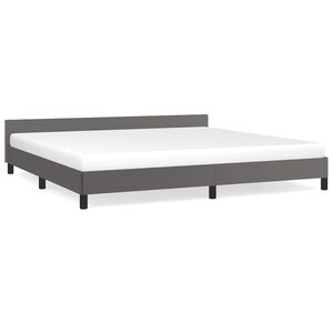 vidaXL Cadre de lit avec tête de lit sans matelas gris 200x200 cm