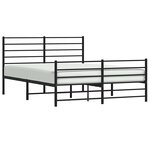 vidaXL Cadre de lit métal sans matelas avec pied de lit noir 140x190cm