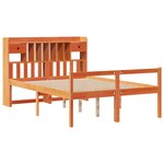vidaXL Lit bibliothèque sans matelas cire marron 140x200 cm pin massif