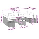 vidaXL Ensemble de canapé de jardin avec coussin 8 Pièces Beige et gris