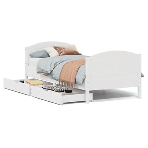 vidaXL Cadre de lit sans matelas blanc 75x190 cm bois de pin massif