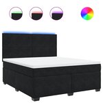 vidaXL Sommier à lattes de lit avec matelas Noir 180x200 cm Velours
