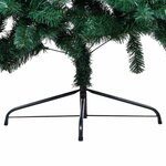 vidaXL Demi-arbre de Noël artificiel pré-éclairé et boules vert 150 cm