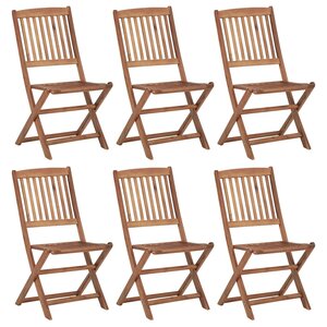 vidaXL Chaises pliables de jardin lot de 6 Bois d'acacia solide