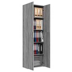 vidaXL Armoire de bureau Sonoma gris 60x32x190 cm Bois d'ingénierie