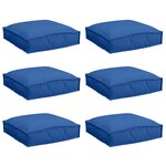 vidaXL Coussin 6 Pièces Bleu royal 40 x 40 x 8 cm Tissu Oxford