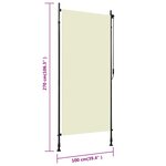 vidaXL Store roulant d'extérieur 100 x 270 cm Crème