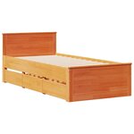 vidaXL Lit bibliothèque sans matelas cire marron 75x190 cm pin massif
