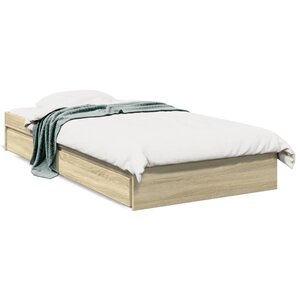 vidaXL Cadre de lit avec tiroirs sans matelas chêne sonoma 90x200 cm