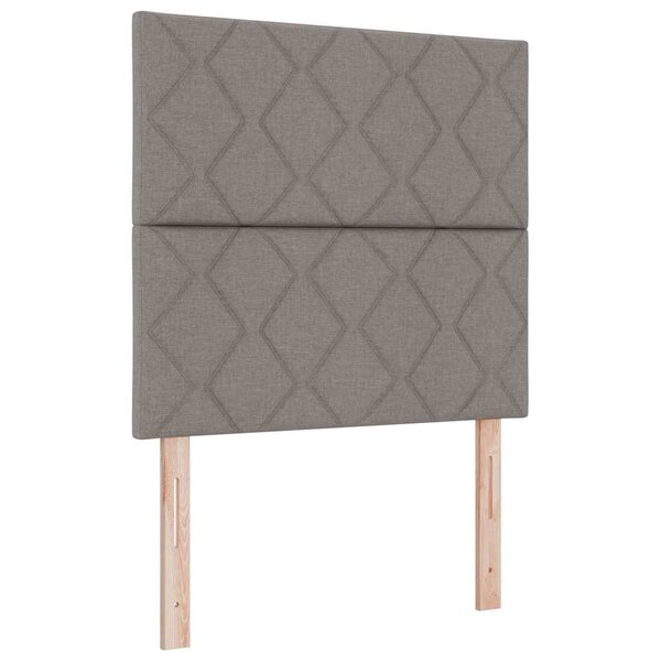 vidaXL Lit à ressorts avec matelas avec LED Taupe 120 x 200 cm tissu
