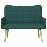 vidaXL Sofa 2 places Vert foncé 115 x 61 x 87 cm Tissu