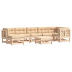 vidaXL Salon de jardin 8 Pièces avec coussins bois massif
