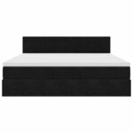 VidaXL Cadre de lit ottoman avec matelas noir 160x200 cm velours