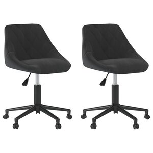 vidaXL Chaises pivotantes à manger lot de 2 noir velours