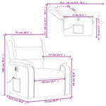 vidaXL Fauteuil inclinable de massage électrique gris foncé tissu