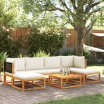 vidaXL Salon de jardin avec coussins 7 Pièces bois massif d'acacia