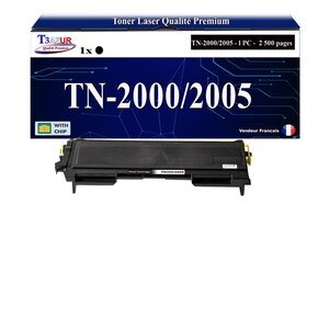 Toner compatible avec Brother TN2000  TN2005 pour Brother DCP2010  DCP7010  DCP7020  DCP7025 - 2 500 pages - T3AZUR