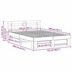 vidaXL Cadre de lit Marron cire 150 x 200 cm Bois massif en pin