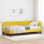 vidaXL Cadre de lit d'angle avec matelas Jaune 90 x 200 cm Velours