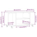 vidaXL Meuble TV roulettes chêne artisanal 80x40x45 cm bois ingénierie