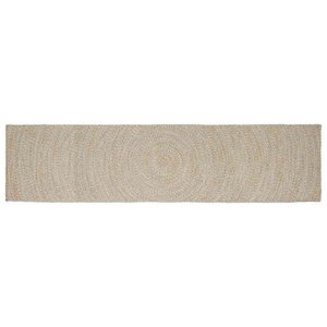 vidaXL Tapis de surface Rectangulaire Naturel et Blanc 60 x 400 cm