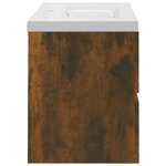 vidaXL Meuble lavabo avec bassin intégré Chêne fumé Bois d'ingénierie