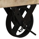 vidaXL Meuble TV avec roues 110x30x37 cm Bois de manguier brut