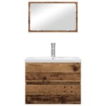vidaXL Ensemble de mobilier de salle de bain 3 Pièces Vieux bois