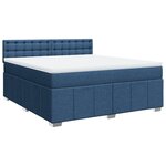 vidaXL Sommier à lattes de lit avec matelas Bleu 180x200 cm Tissu