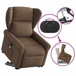 vidaXL Fauteuil inclinable de massage électrique Marron Tissu