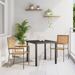 Chaises de jardin empilables vidaXL avec coussins  2 Pièces  Gris  Poly Rattan