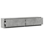 vidaXL Meuble TV mural avec LED gris béton 180x31x38 cm