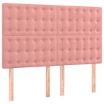 vidaXL Sommier à lattes de lit avec matelas Rose 140x190 cm Velours