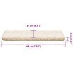 vidaXL Tapis d'escalier 30 pièces 65 x 21 x 4 cm Blanc Bord rectangulaire