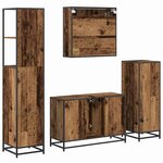 vidaXL Ensemble de mobilier de salle de bain 4 Pièces Bois Ancien