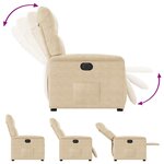vidaXL Fauteuil inclinable électrique crème tissu microfibre
