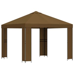 vidaXL Pavillon 3 x 3 m Taupe Polyester et Acier 190 gsm
