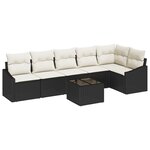vidaXL Ensemble de canapé de jardin 6 pièces avec coussins Marron Poly Rotin
