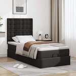 VidaXL Cadre de lit ottoman avec matelas noir 90x200 cm similicuir