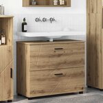 vidaXL Cabinet de salle de bain chêne artisanal 76 5 x 35 x 64 cm