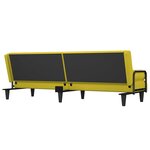 vidaXL Canapé-lit avec accoudoirs jaune clair tissu