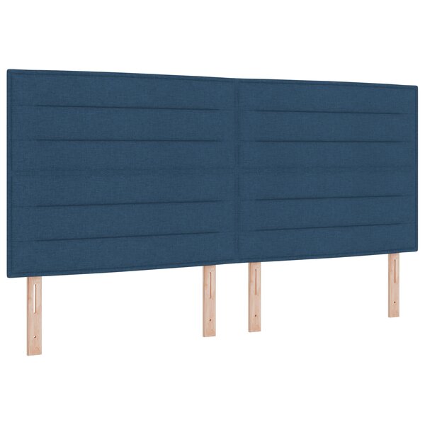 vidaXL Sommier avec Matelas Bleu 200x200 cm Tissu