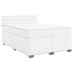 vidaXL Sommier à lattes de lit avec matelas Blanc 140x200cm Similicuir