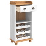 vidaXL Cabinet à vin ASKIM Blanc 57 x 37 x 114 cm Bois massif en pin